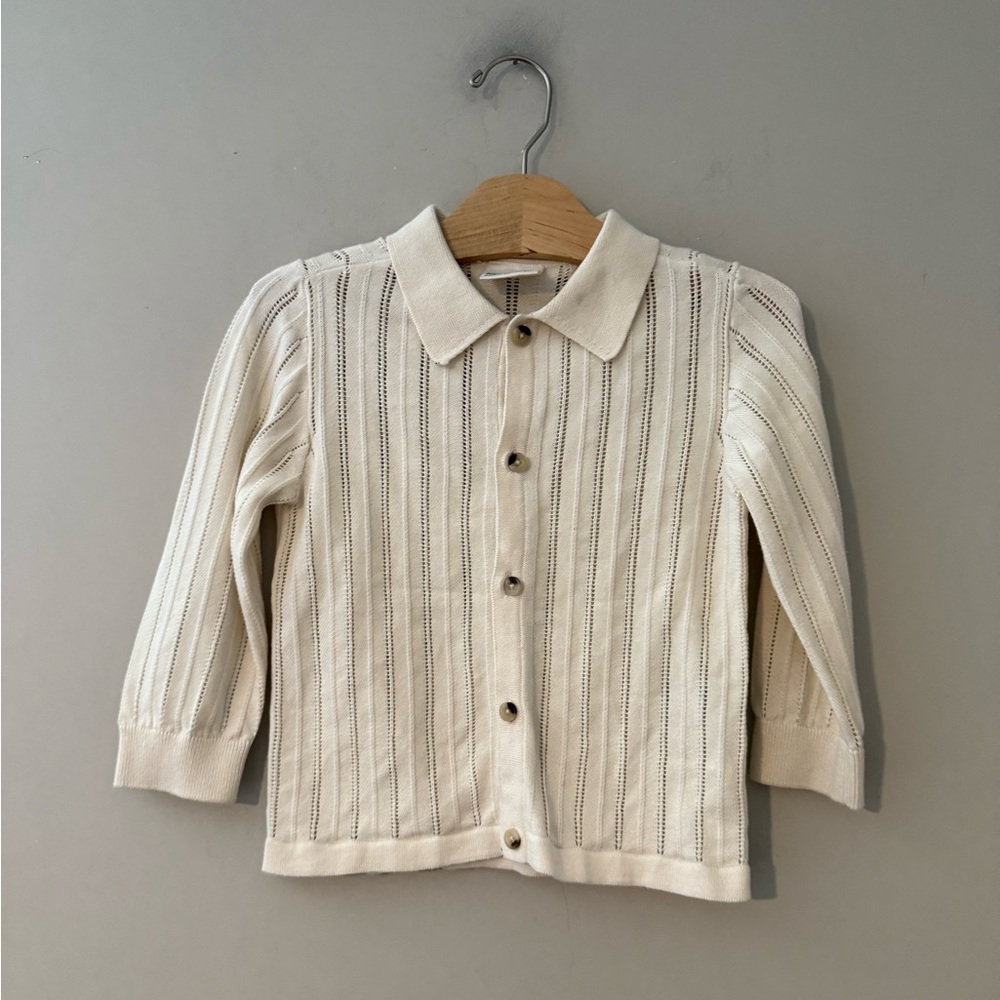 $14 ADD ON Cotton On Kids Pointelle Cream Shacket Button-down Zara Jamie Kay
